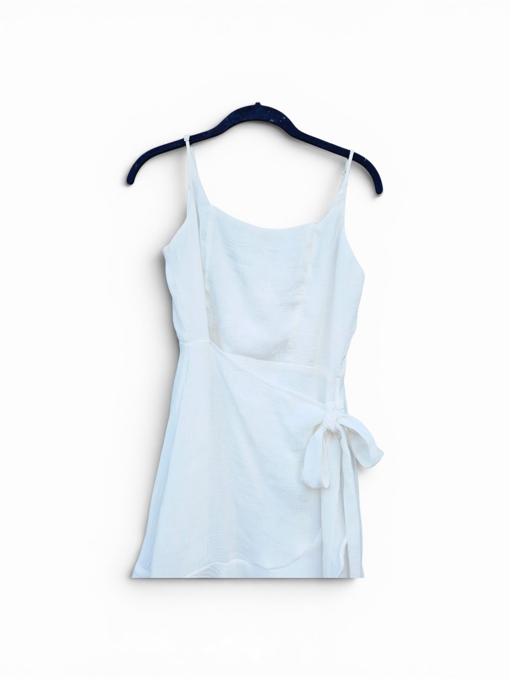 Gianni Bini GB White Gauze Ruffle Wrap Mini Dress Size Small - Picture 2 of 7